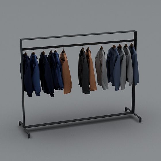 Stylish Clothing Rack 3D model for Urban Spaces