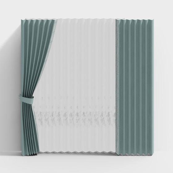 Elegant Window Curtain 3D model for Sophisticated Interiors
