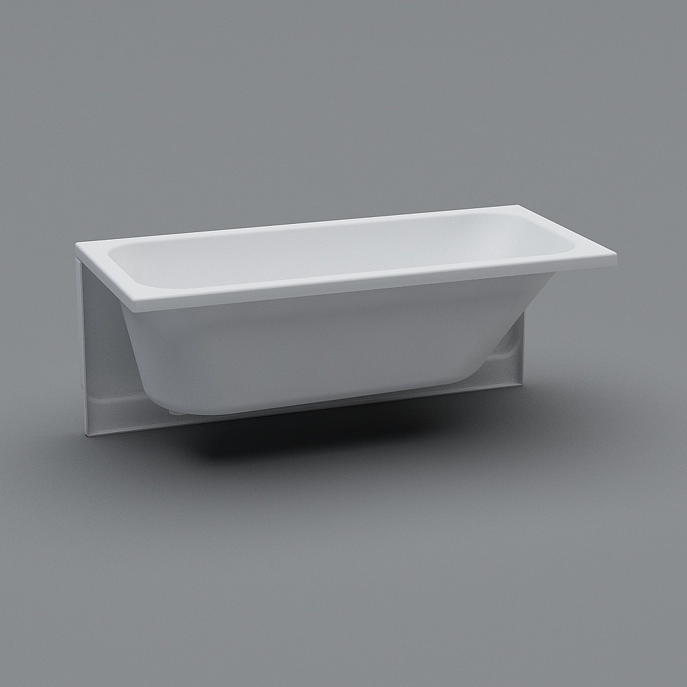 Minimalist White Bathtub 3D model