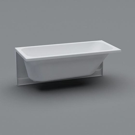 Minimalist White Bathtub 3D model