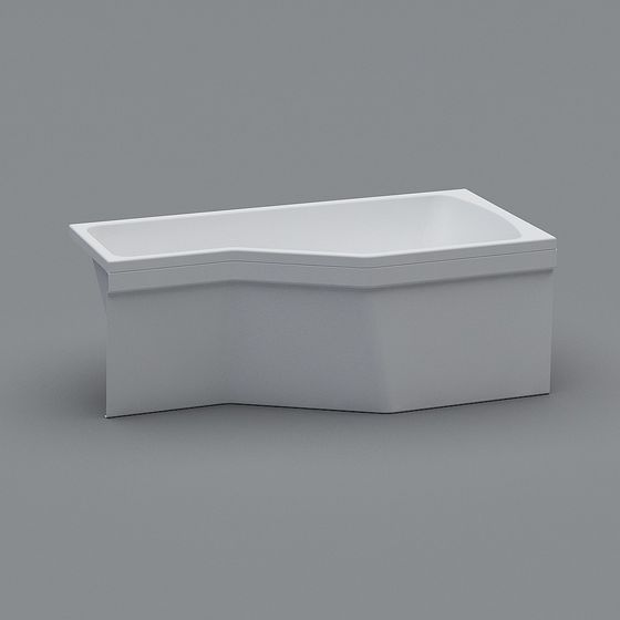 Minimalist White Bathtub 3D model