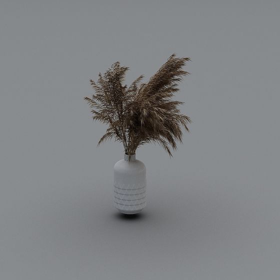 Elegant Pampas Plant in Vase 3D model