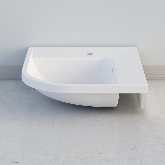 Sleek Low-Poly Bathroom Sink 3D model for Modern Interiors