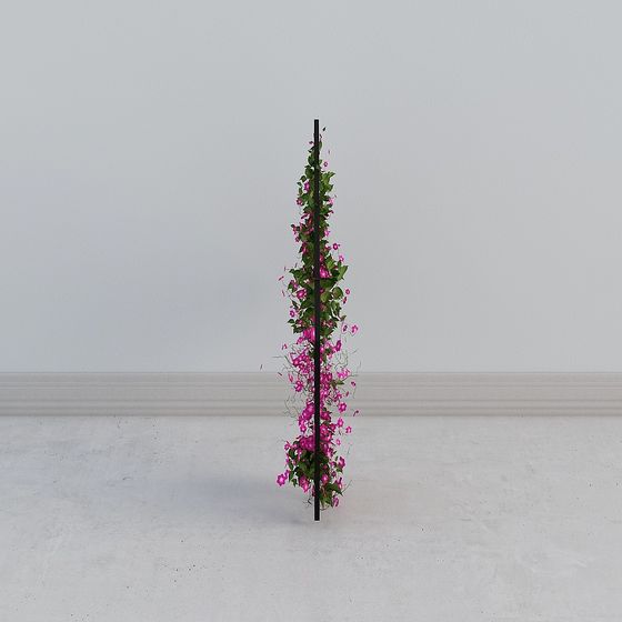 Vibrant Climbing Flower Rack Low-Poly 3D Model for Creative Projects