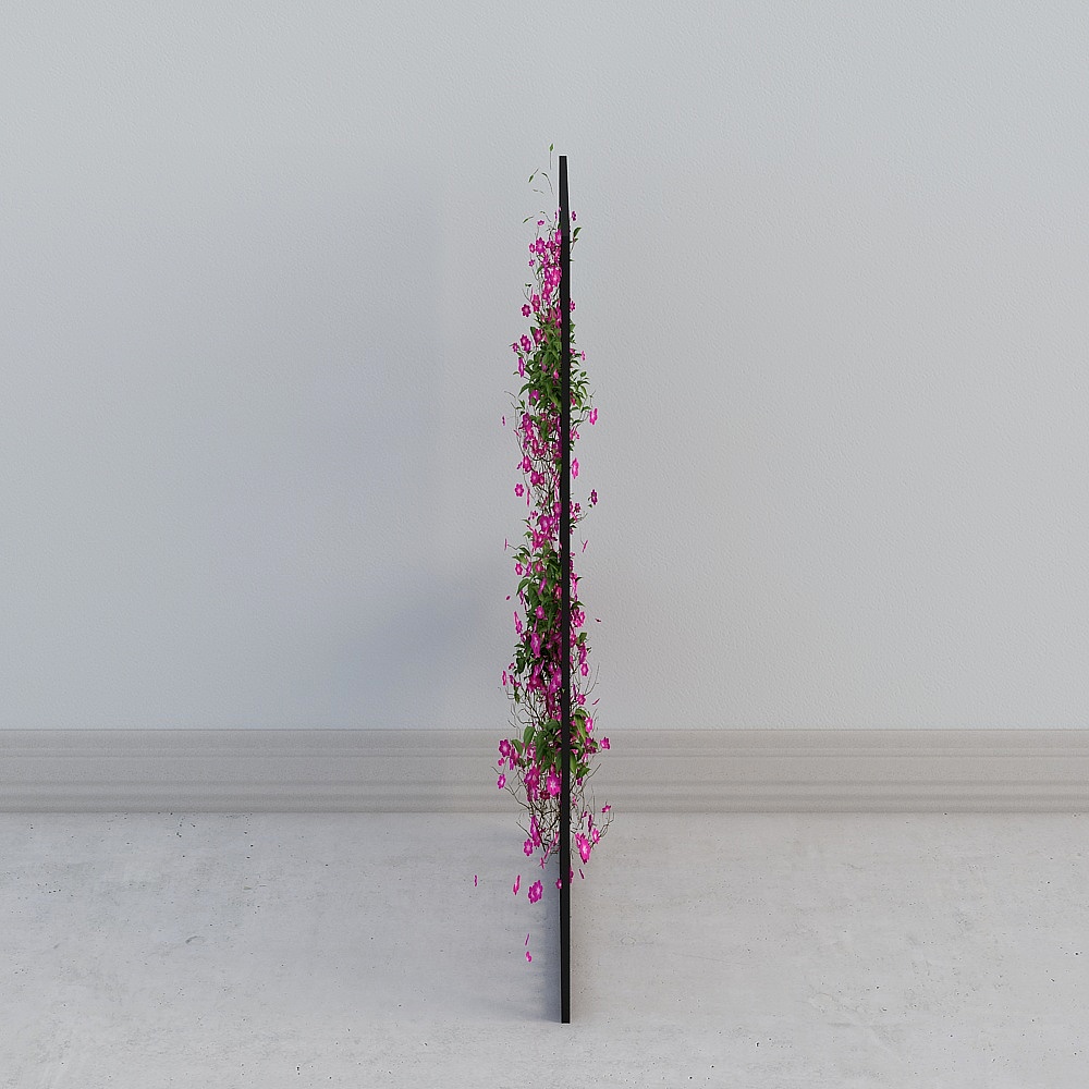 Vibrant Climbing Flower Column 3D model