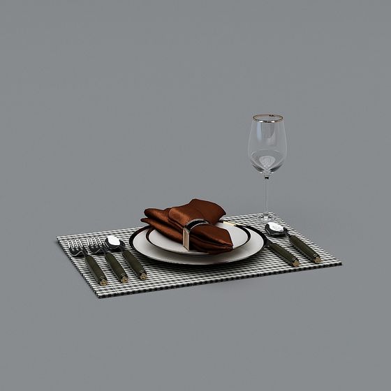 Elegant Dining Table Setup 3D model