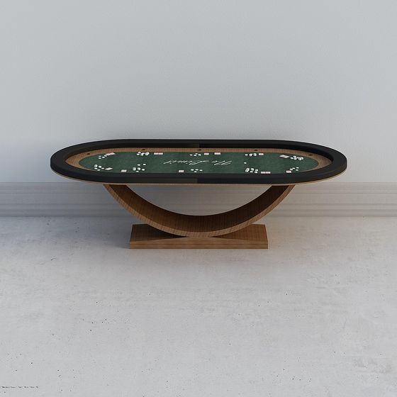 Chic Oval Poker Table 3D model for Creative Spaces