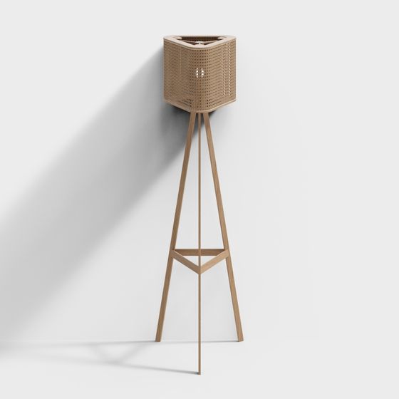 Wooden Tripod Planter 3D model