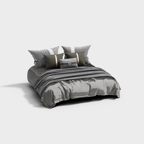 Chic Urban Bedroom Bed 3D Model