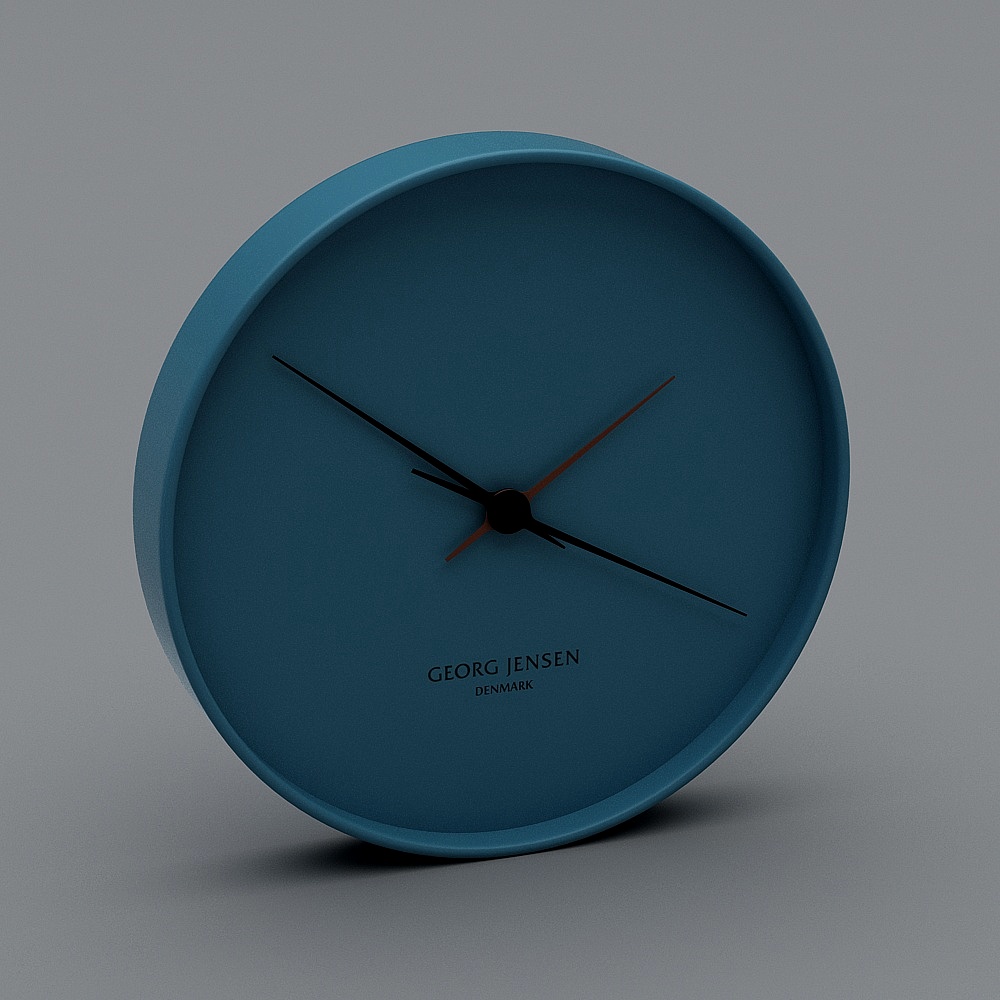 Minimalist Blue Clock 3D model