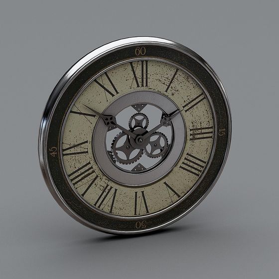 Vintage Clock 3D model - Low Poly with High Detail
