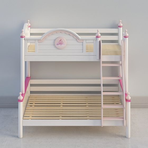 Dòng trẻ em gỗ nguyên khối màu - Giường tầng M2203 (thang treo)