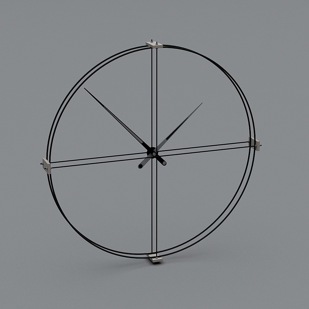 Stylish Low-Poly Clock 3D Model for Modern Decor