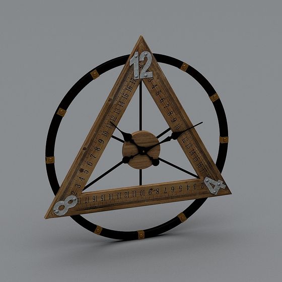 Unique Triangular Clock 3D model