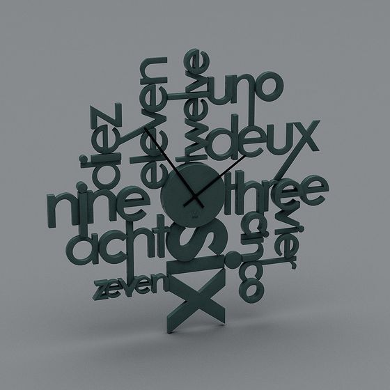 Multilingual Clock 3D Model for Creative Projects