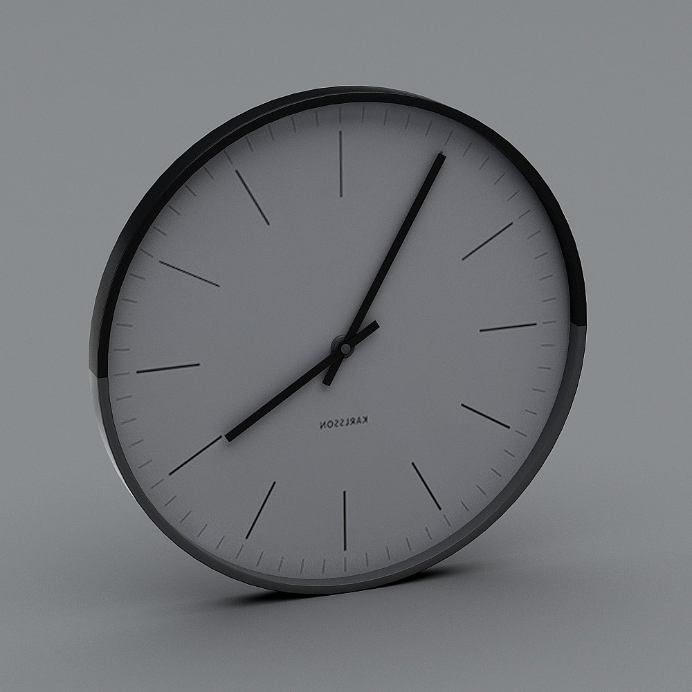 Minimalist Black Clock 3D model