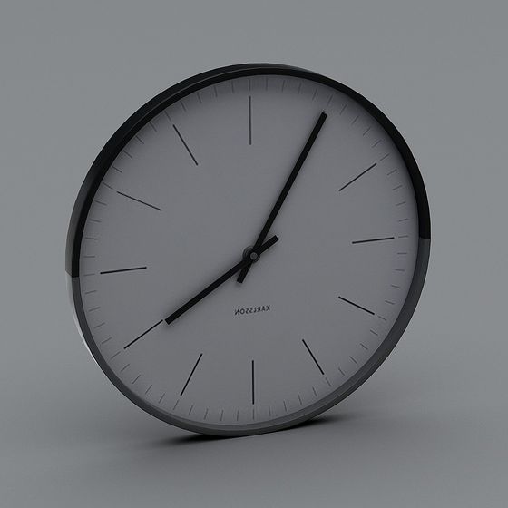 Minimalist Black Clock 3D model