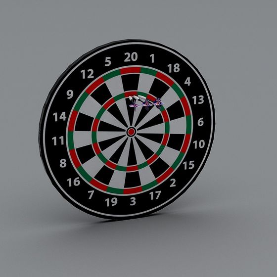 Realistic Dartboard 3D Model for Design Projects