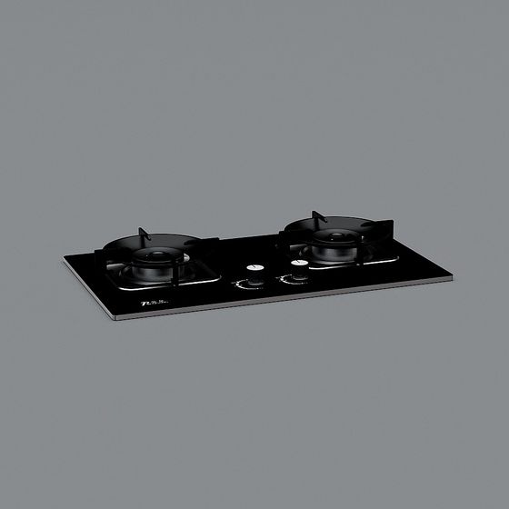 Elegant 3D Gas Stove Model for Contemporary Kitchens