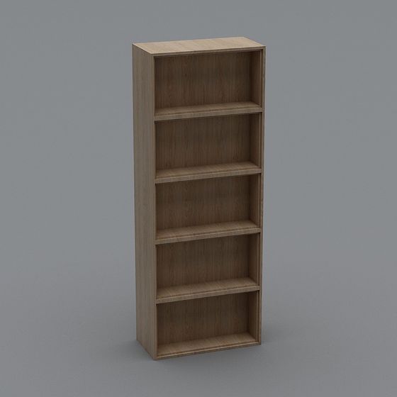 Minimalist Wooden Bookshelf 3D model