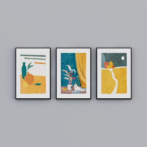 Vibrant Abstract Frame 3D Model