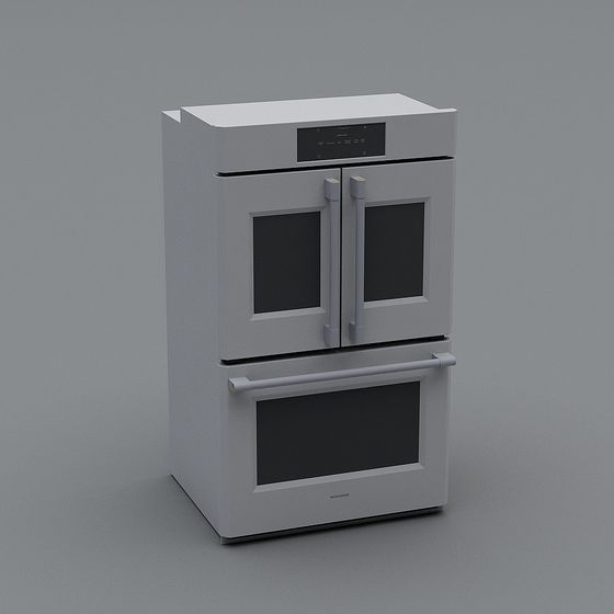 Sleek Double Wall Oven 3D model for Modern Kitchens