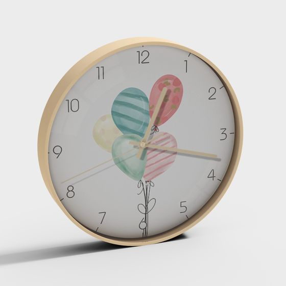 Balloon Party Clock 3D model