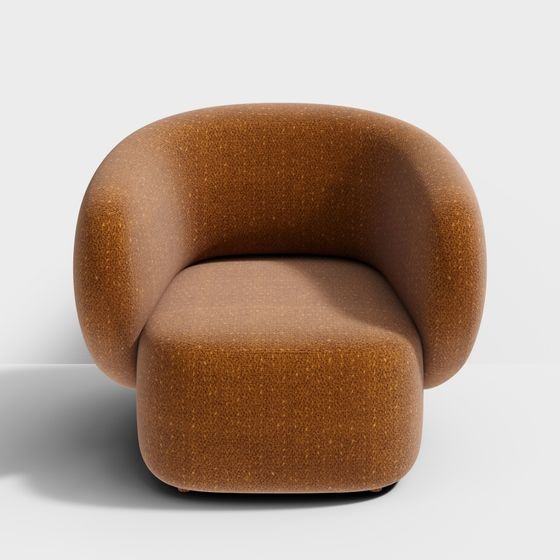 Canapé incurvé simple moderne de luxe rouge clair artistique minimaliste italien de Grado Gadot Yibo - une seule pièce orange