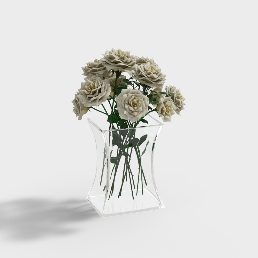 인공 목련 배열 꽃병