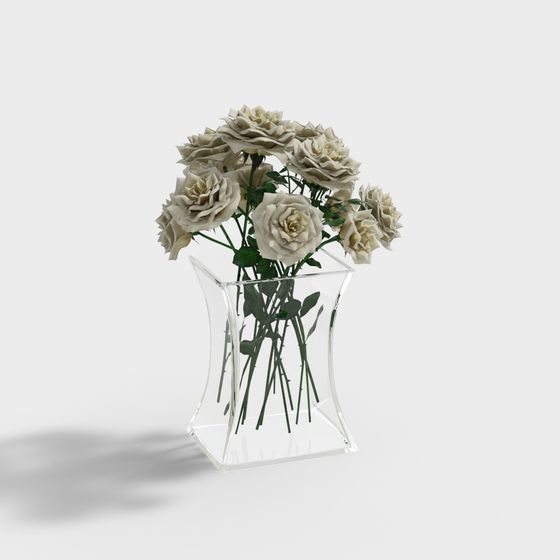 인공 목련 배열 꽃병