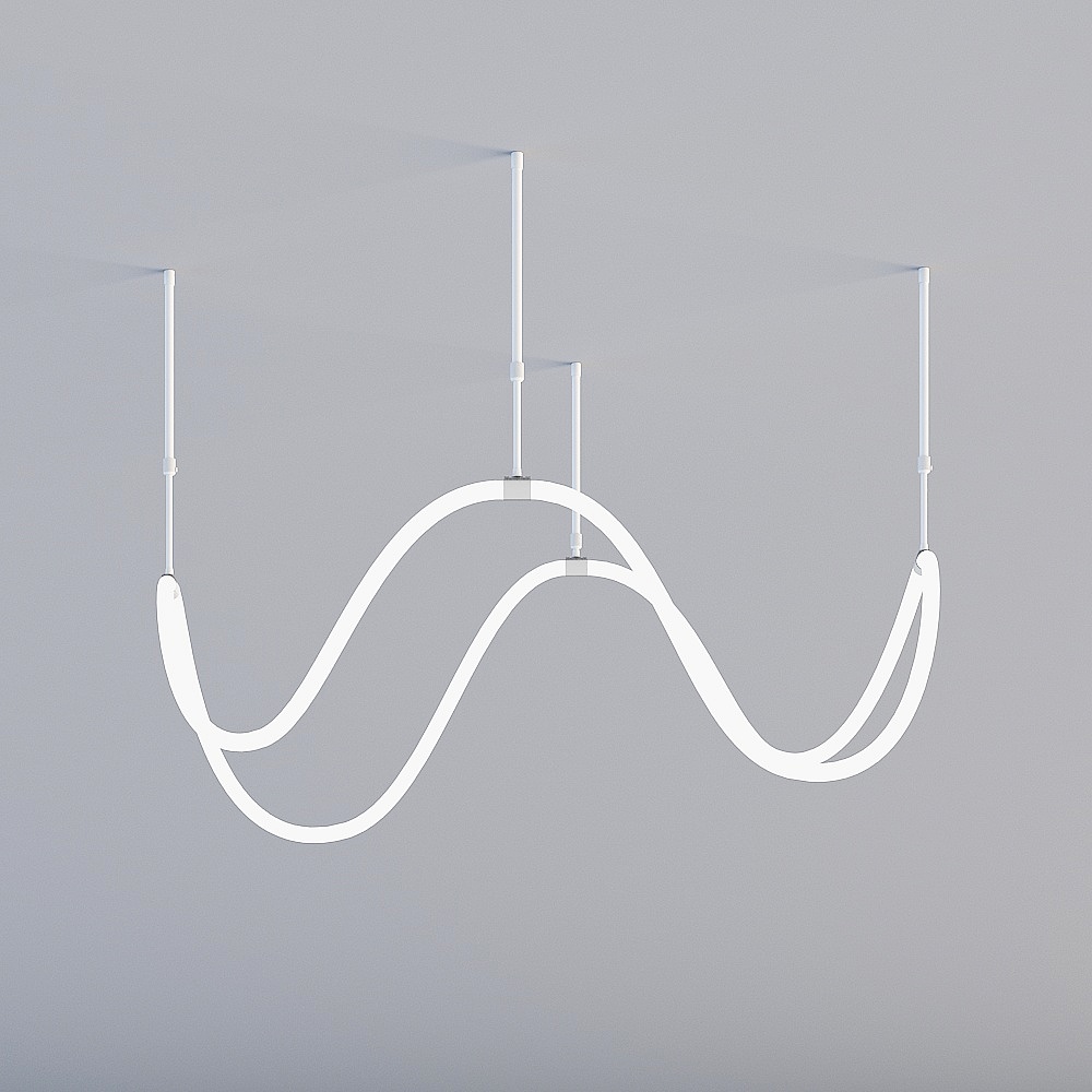 Elegant Low-Polygon Chandelier 3D model