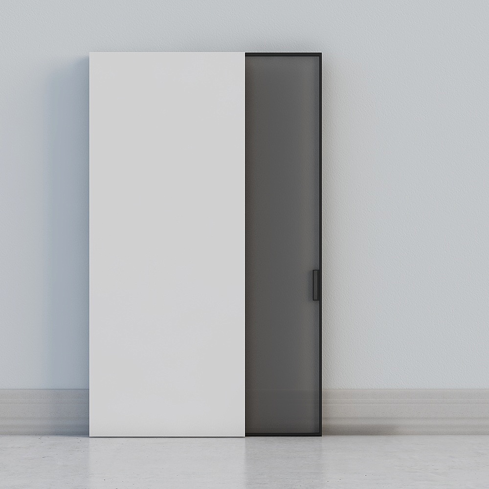 Elegant Glass Door 3D model for Modern Interiors