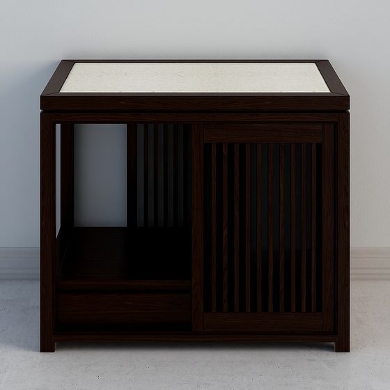 Elegant Wooden Sideboard 3D Model