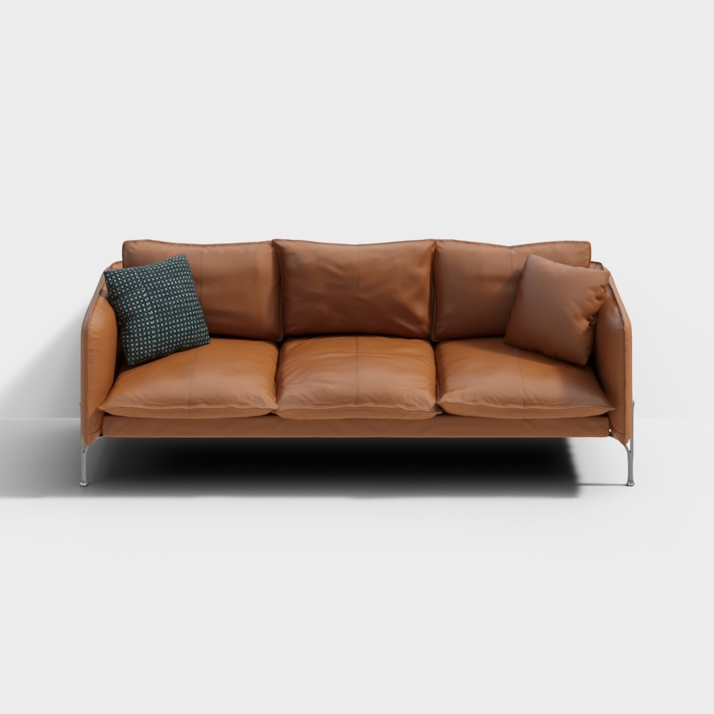 K various furniture PF97 orange Italian leather three-person sofa