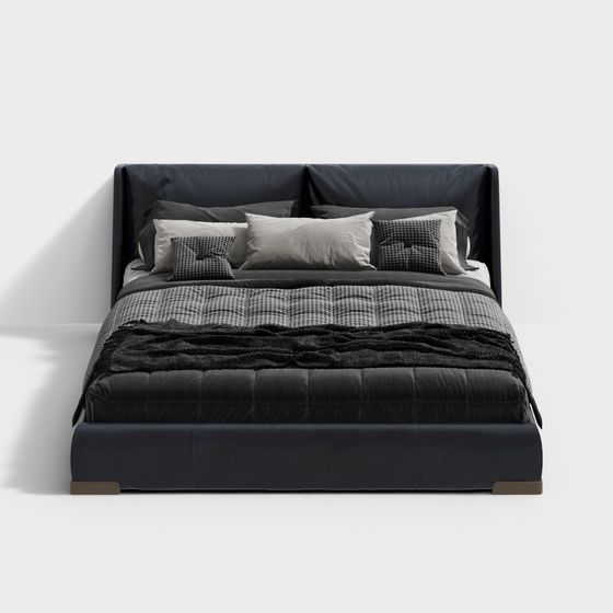Urban Elegance Bed 3D model for Modern Living