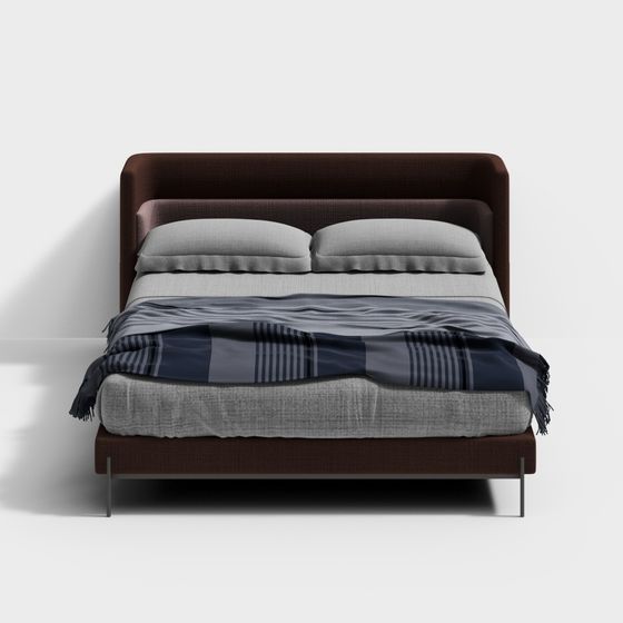 Chic Low-Poly Bed 3D Model for Contemporary Spaces