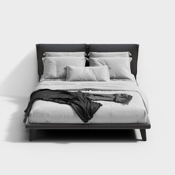 Urban Retreat Bed 3D model for Modern Spaces