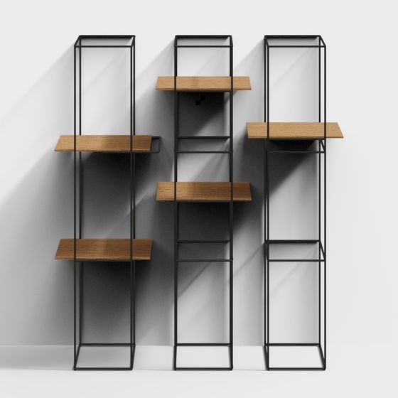 Elegant Minimalist Bookshelf 3D model