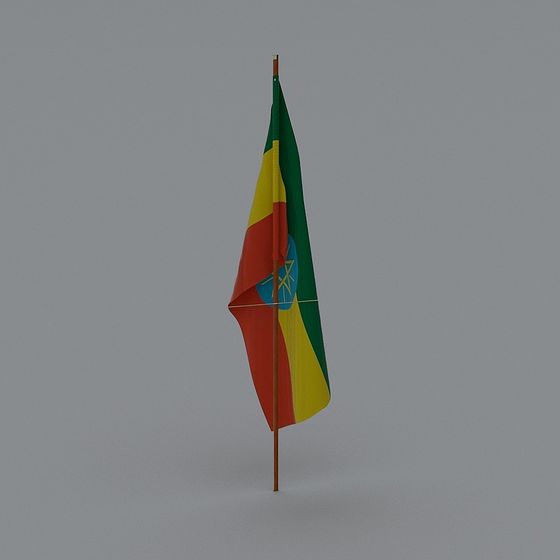 Vibrant Ethiopian Flag 3D Model for Creative Projects