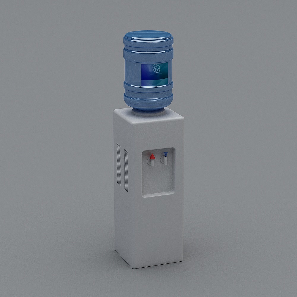 Stylish Low-Poly Water Dispenser 3D model