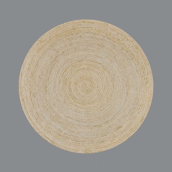 Stylish Round Woven Grass Mat 3D model for Creative Projects