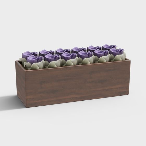 Elegant Purple Rose Planter 3D model for Modern Designs