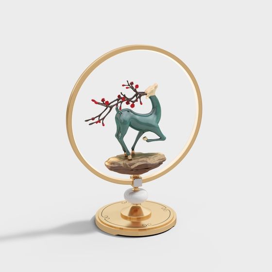 Winter Plum Blossom Deer 3D Model