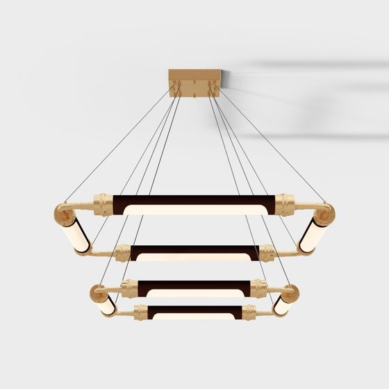 Stunning Low-Poly Hanging Light Fixture 3D model