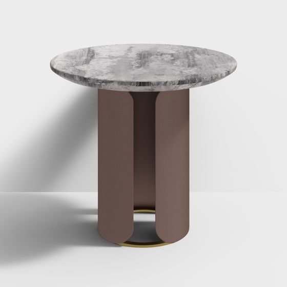 Elegant Marble Round Table 3D model for Modern Spaces