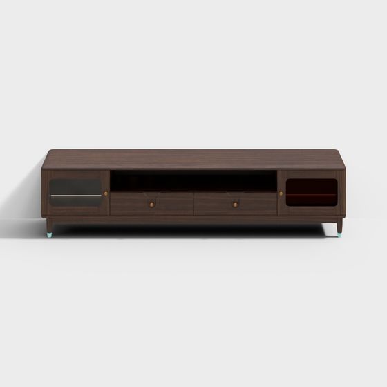 Elegant Low-Poly TV Cabinet 3D model