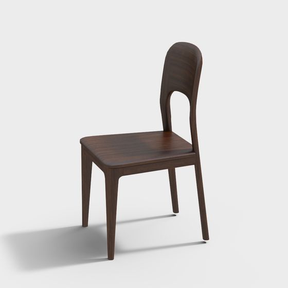 Stylish Wooden Dining Chair 3D model for Modern Interiors
