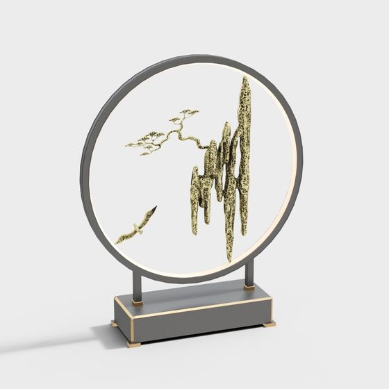 Oriental Aesthetic Screen 3D model