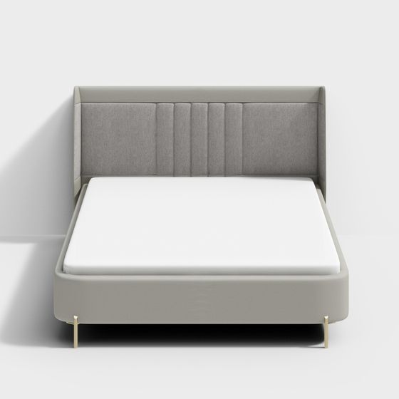 Elegant Minimalist Bed Frame 3D model for Modern Interiors