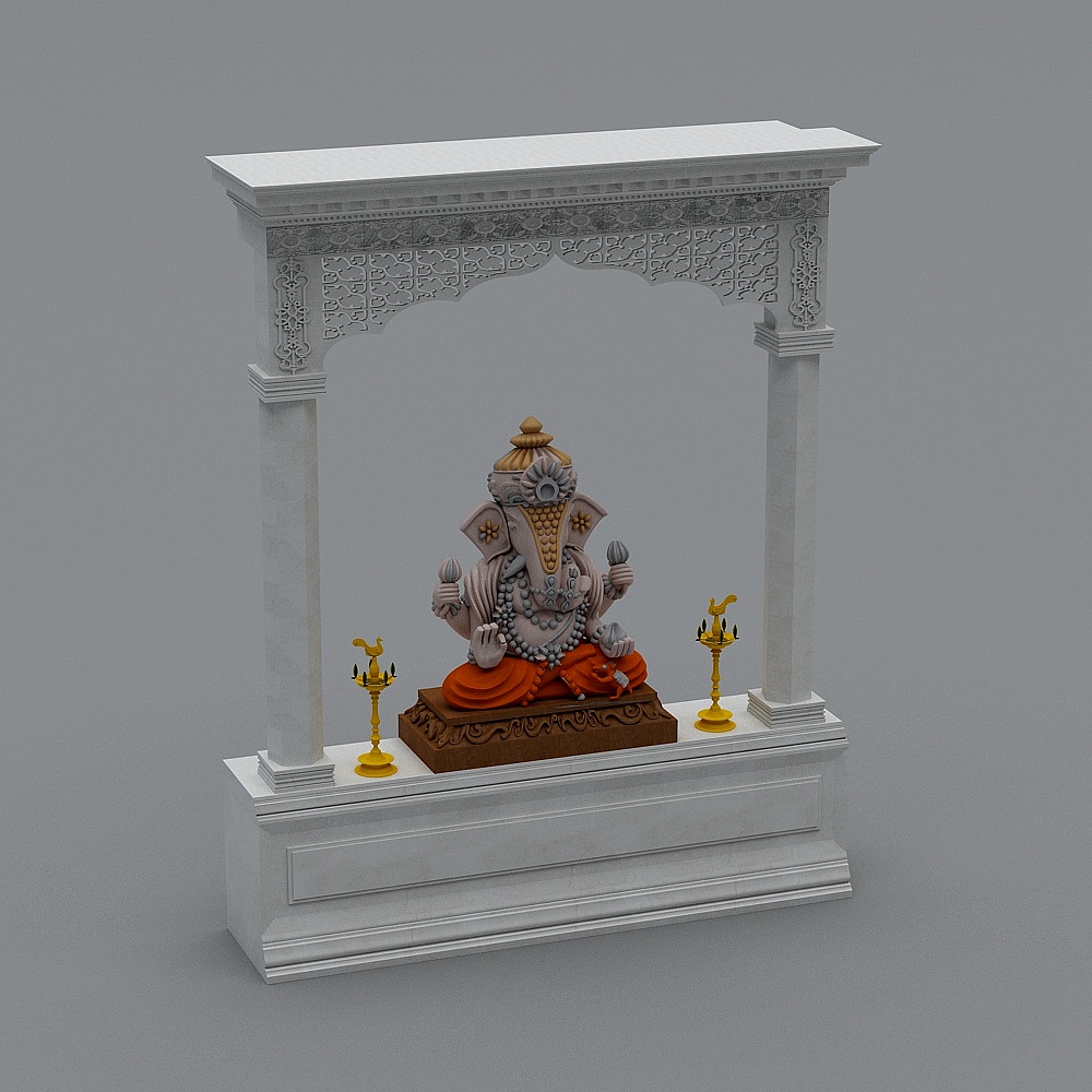 Indian Temple Altar 3D model